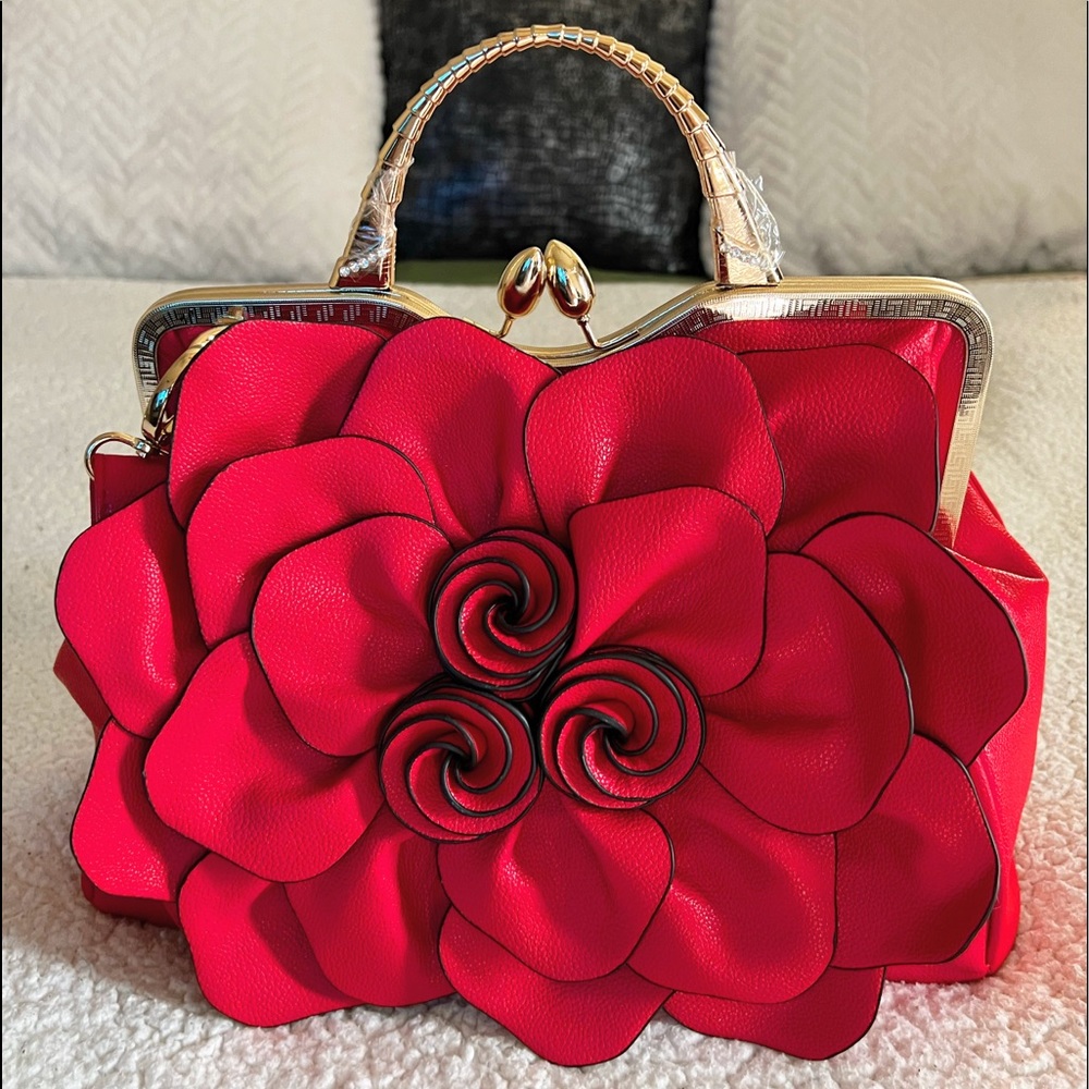 New Red Flower Purse